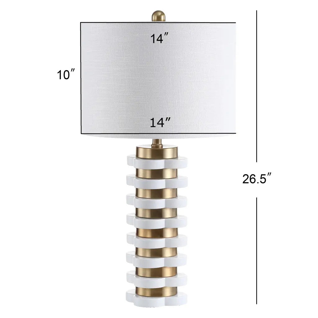 27" White Novelty Table Lamp With Drum Shade Homeroots Lighting
