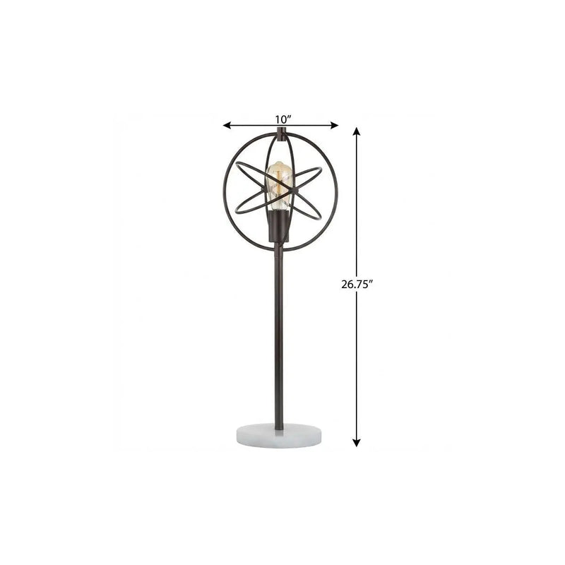 27" White Novelty Table Lamp With Globe Shade Homeroots Lighting
