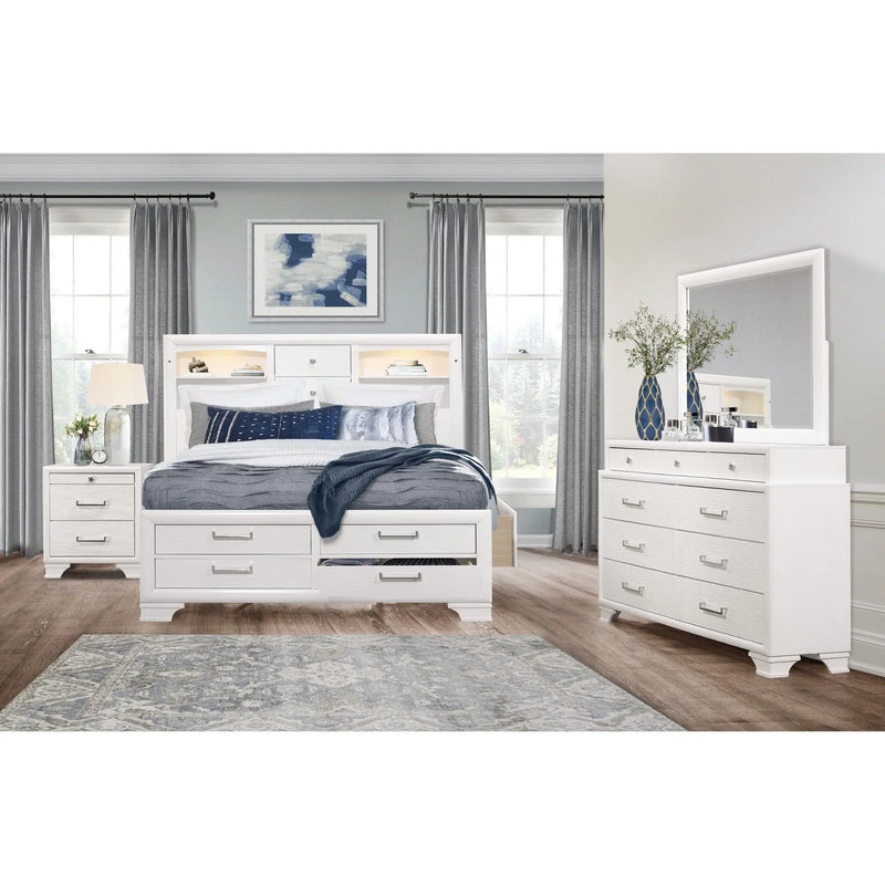 27" White Wood Two Drawer Nightstand Homeroots Bed & Bath