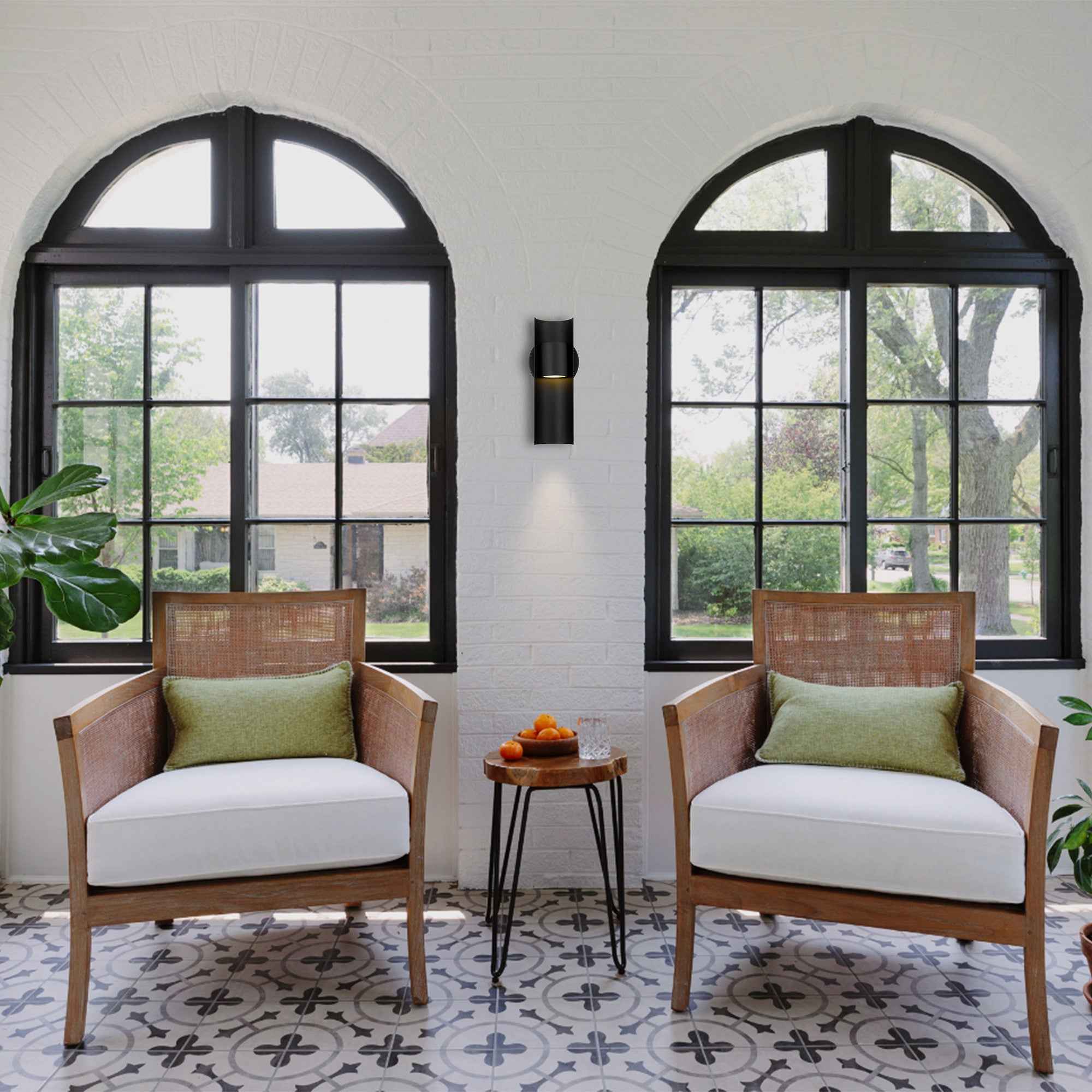 12" Black Metal Flush Mount