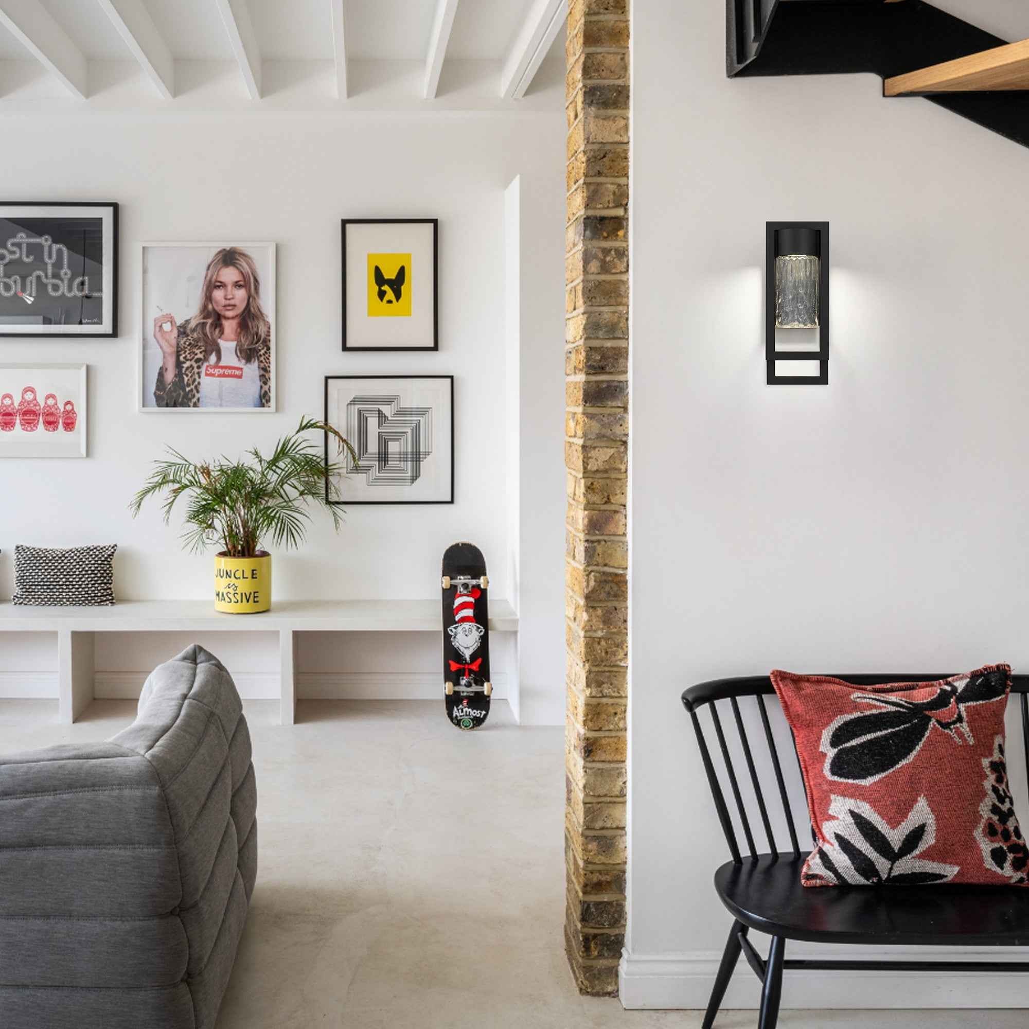 15" Black Metal Flush Mount