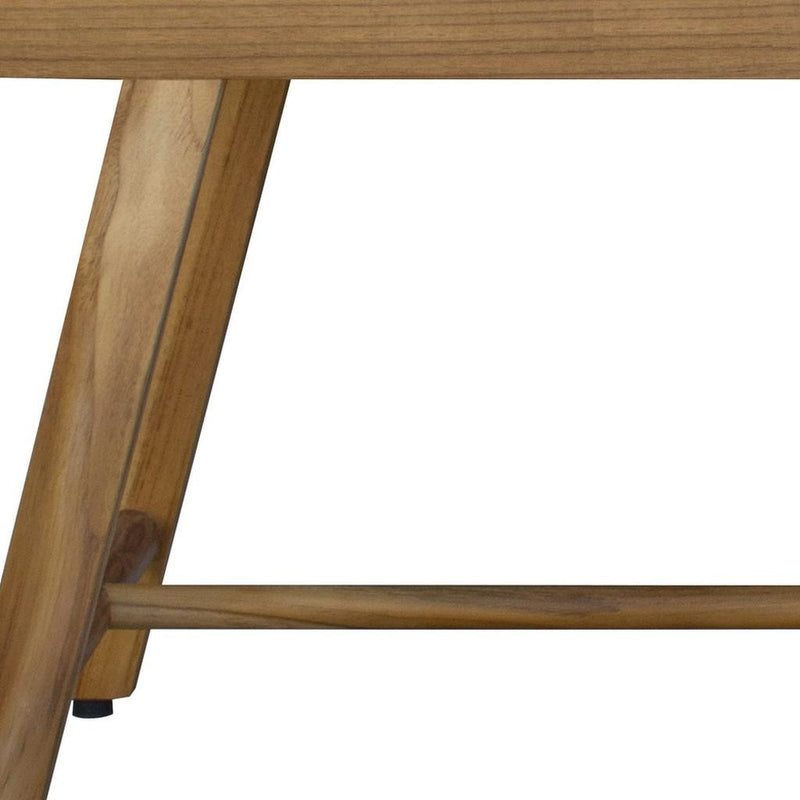 Rectangular Teak Shower Bench With Handles In Natural Finish - Bed & Bath