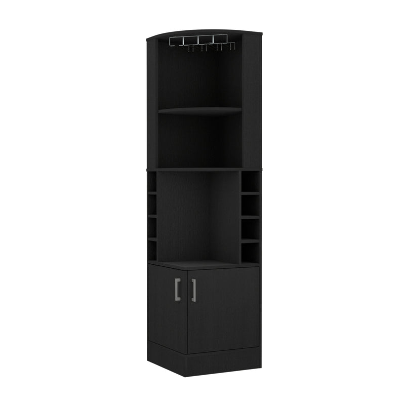 18" Black Wood Corner Bar Cabinet With Two Doors - Kitchen & Dining
