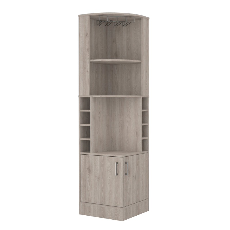 18" Light Gray Wood Corner Bar Cabinet With Two Doors - Kitchen & Dining