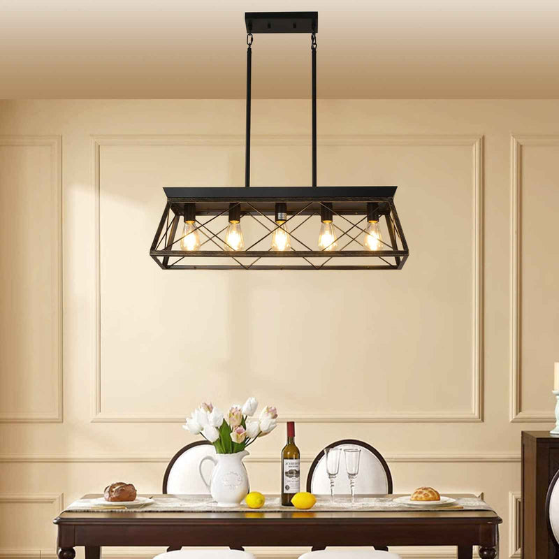 Gold and Black Chandelier Metal Ceiling Light