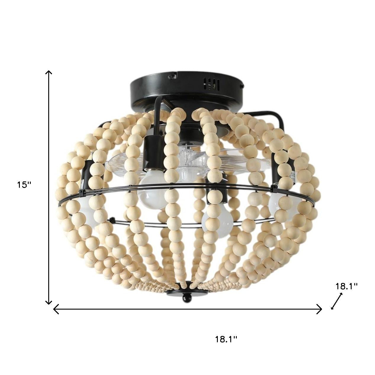 White Four Light Metal Smart Enabled Semi-Flush Chandelier With White Shades