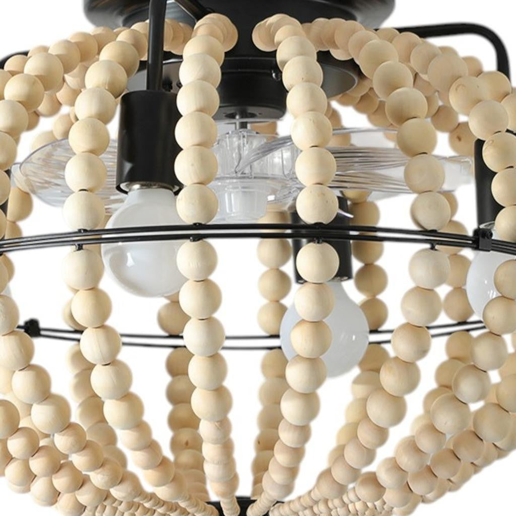 White Four Light Metal Smart Enabled Semi-Flush Chandelier With White Shades