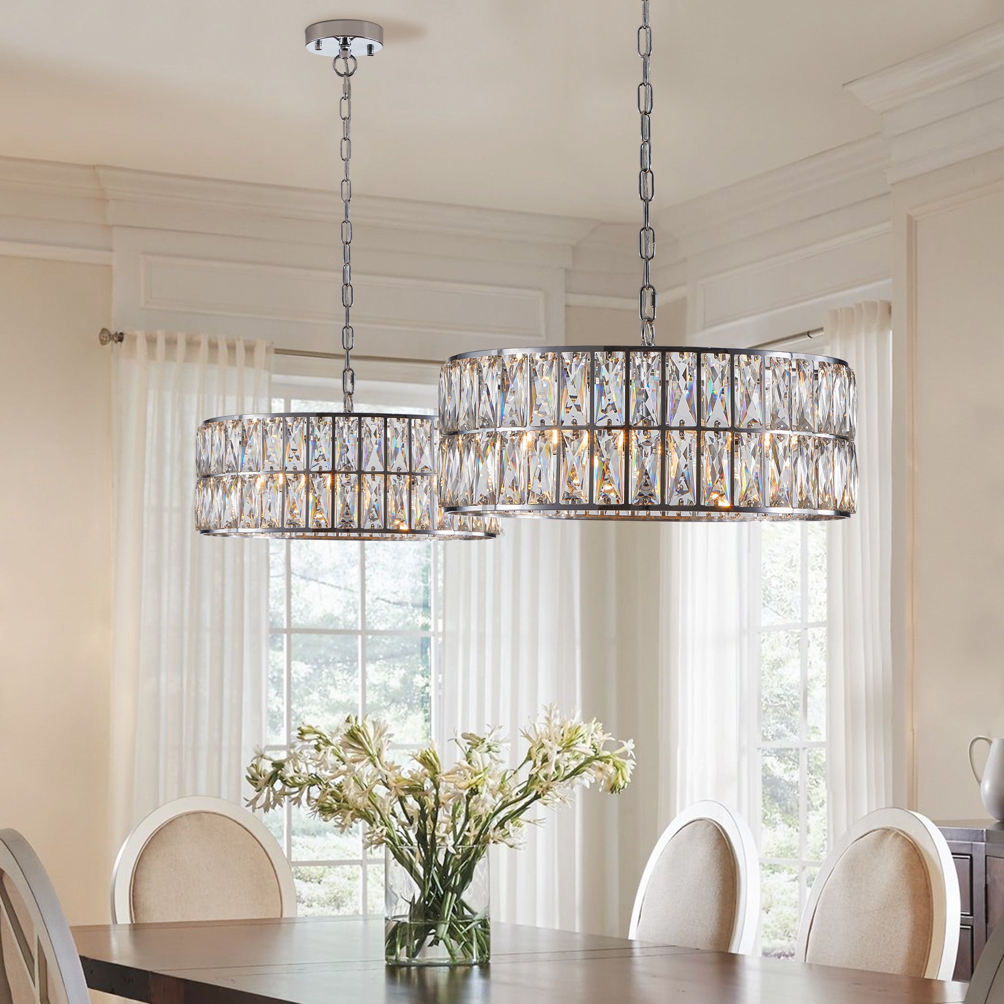 Silver Chandelier Metal Ceiling Light