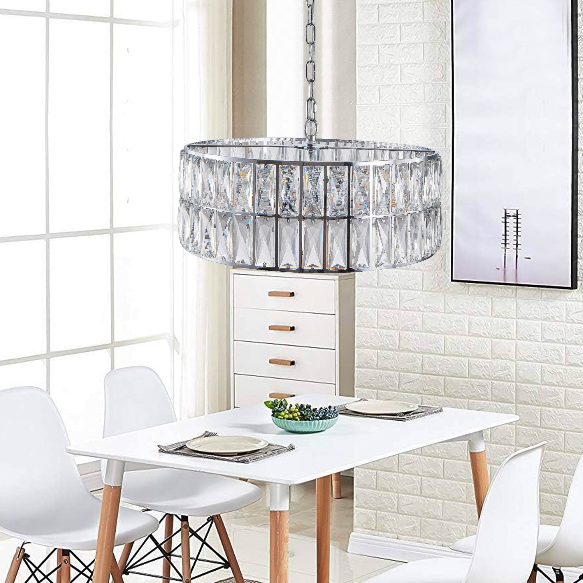 Silver Chandelier Metal Ceiling Light