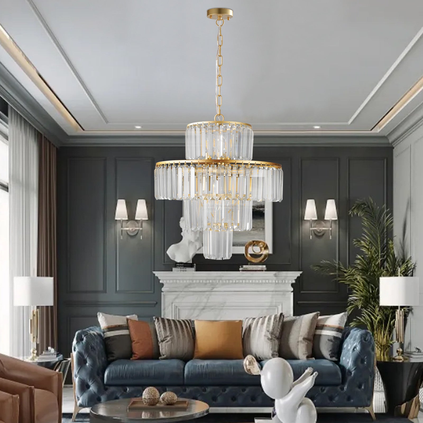 Gold Chandelier Metal Ceiling Light