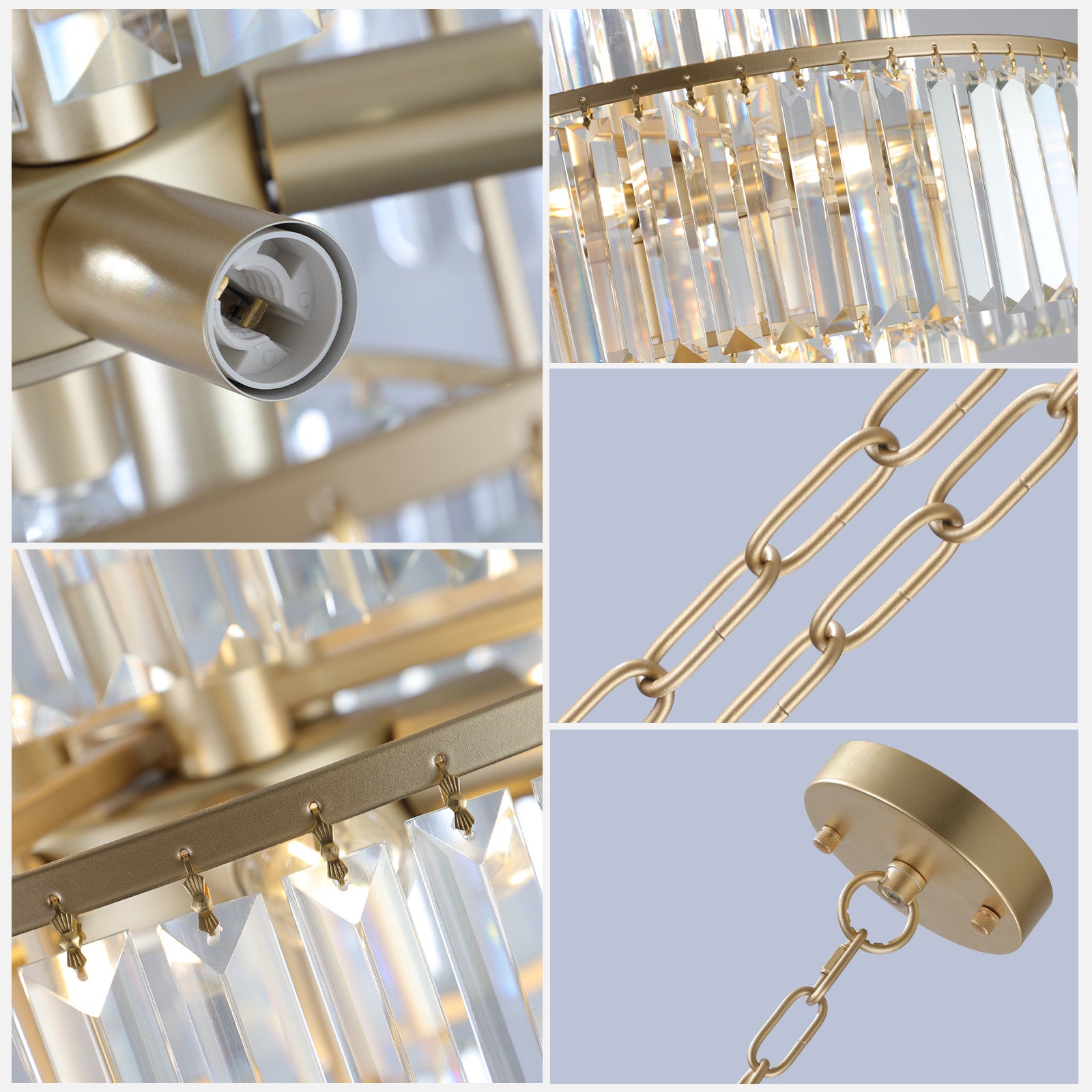 Gold Chandelier Metal Ceiling Light