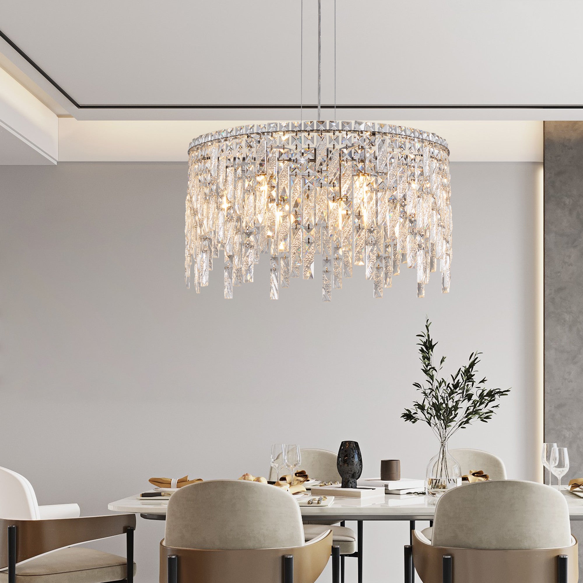 Silver Chandelier Metal Ceiling Light