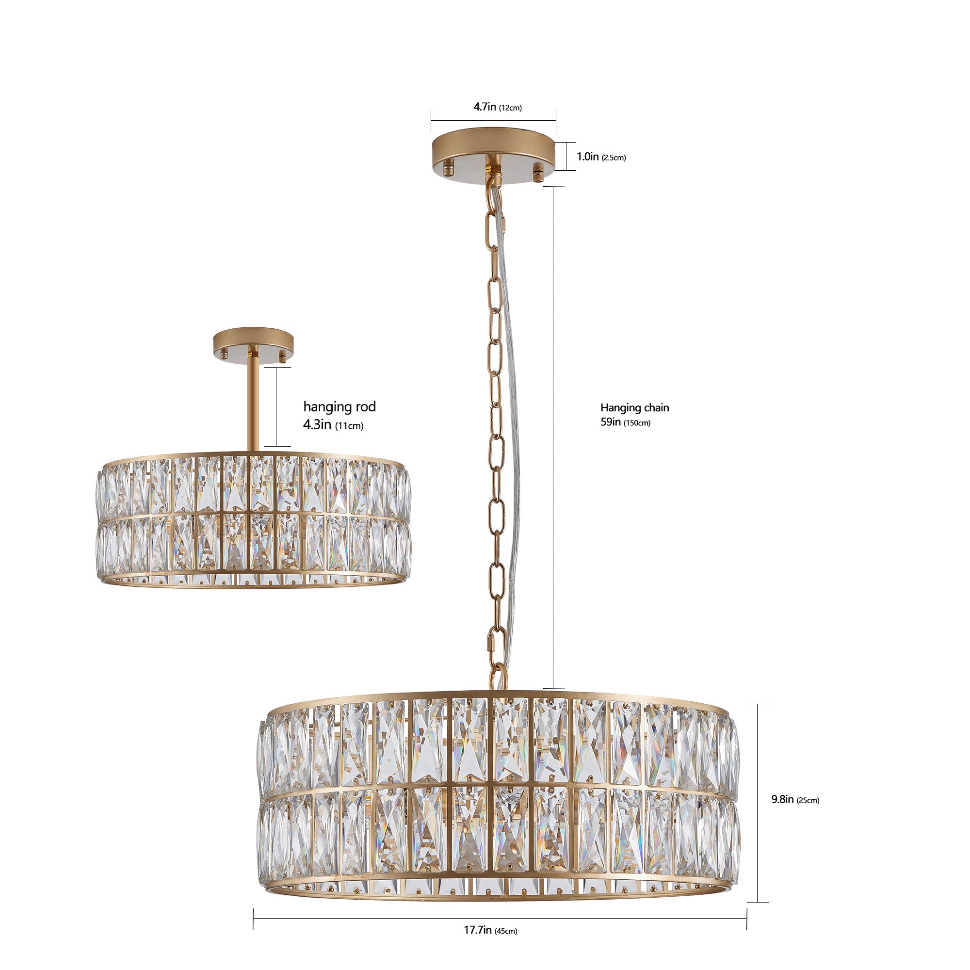Gold Chandelier Metal Ceiling Light