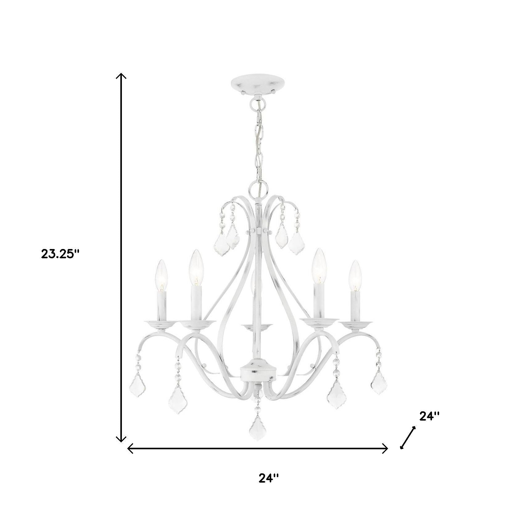 Five Light Dimmable Chandelier With Shades Default Title
