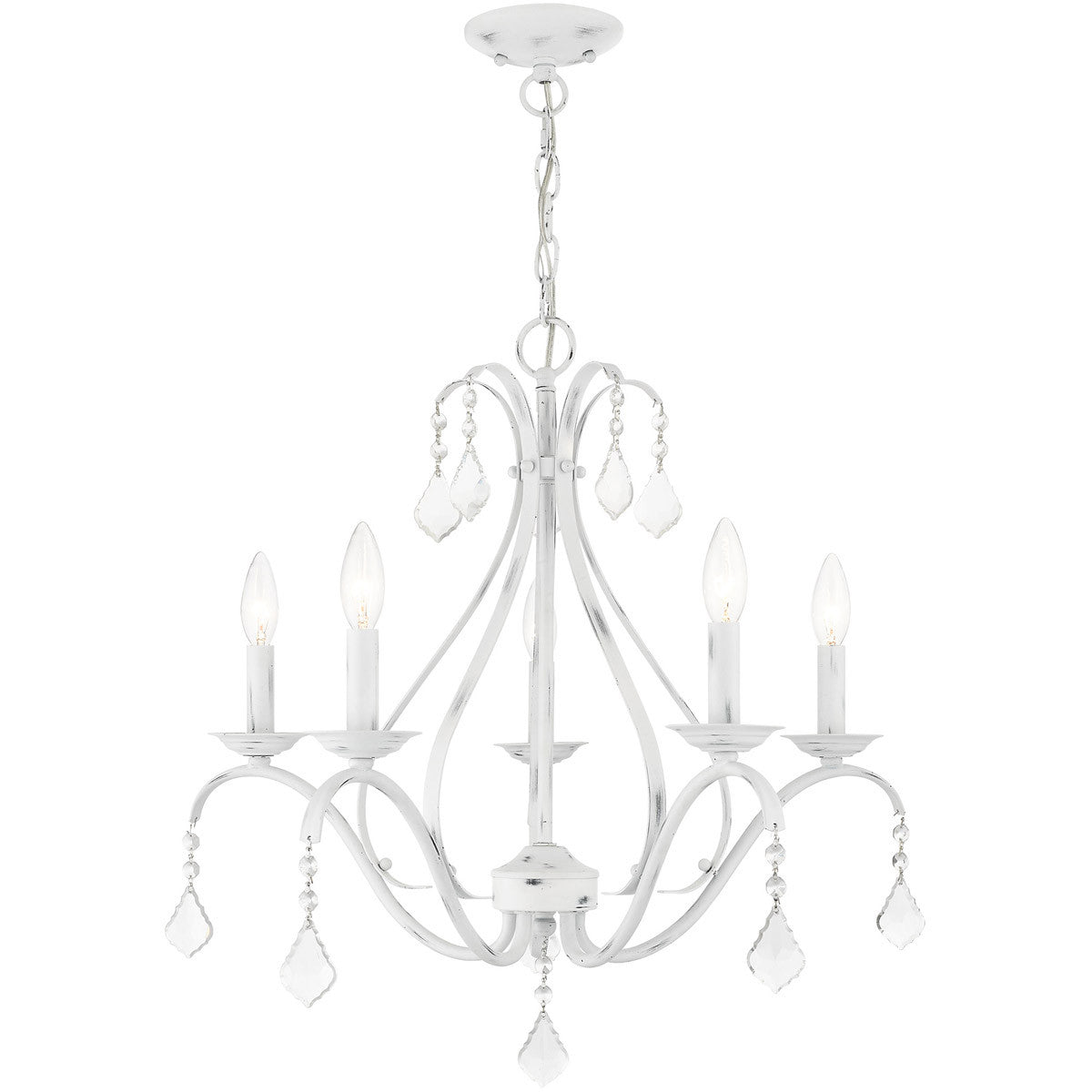 Five Light Dimmable Chandelier With Shades
