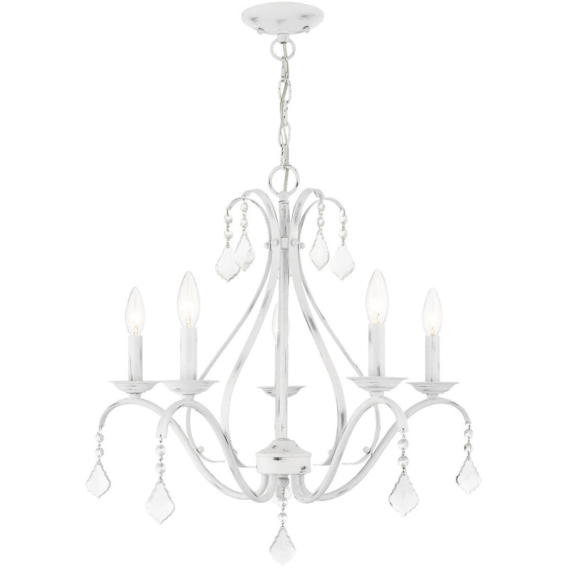 Five Light Dimmable Chandelier With Shades
