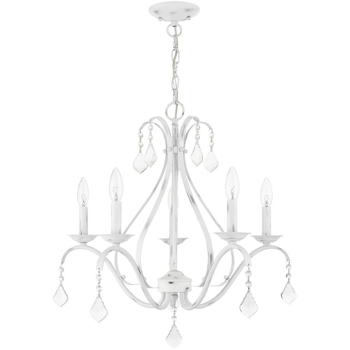 Five Light Dimmable Chandelier With Shades