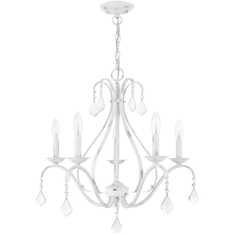 Five Light Dimmable Chandelier With Shades