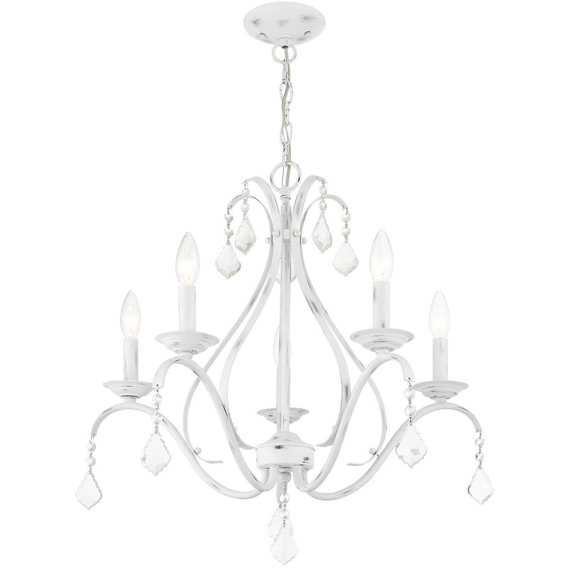 Five Light Dimmable Chandelier With Shades
