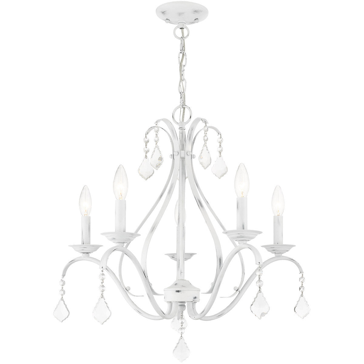 Five Light Dimmable Chandelier With Shades