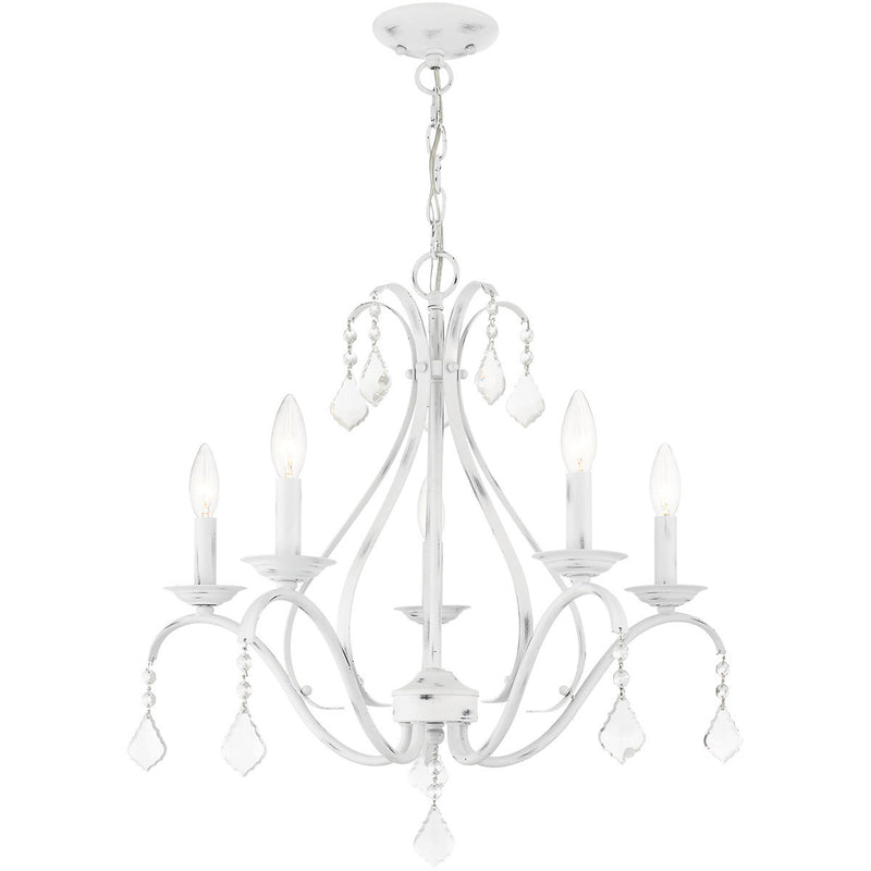 Five Light Dimmable Chandelier With Shades