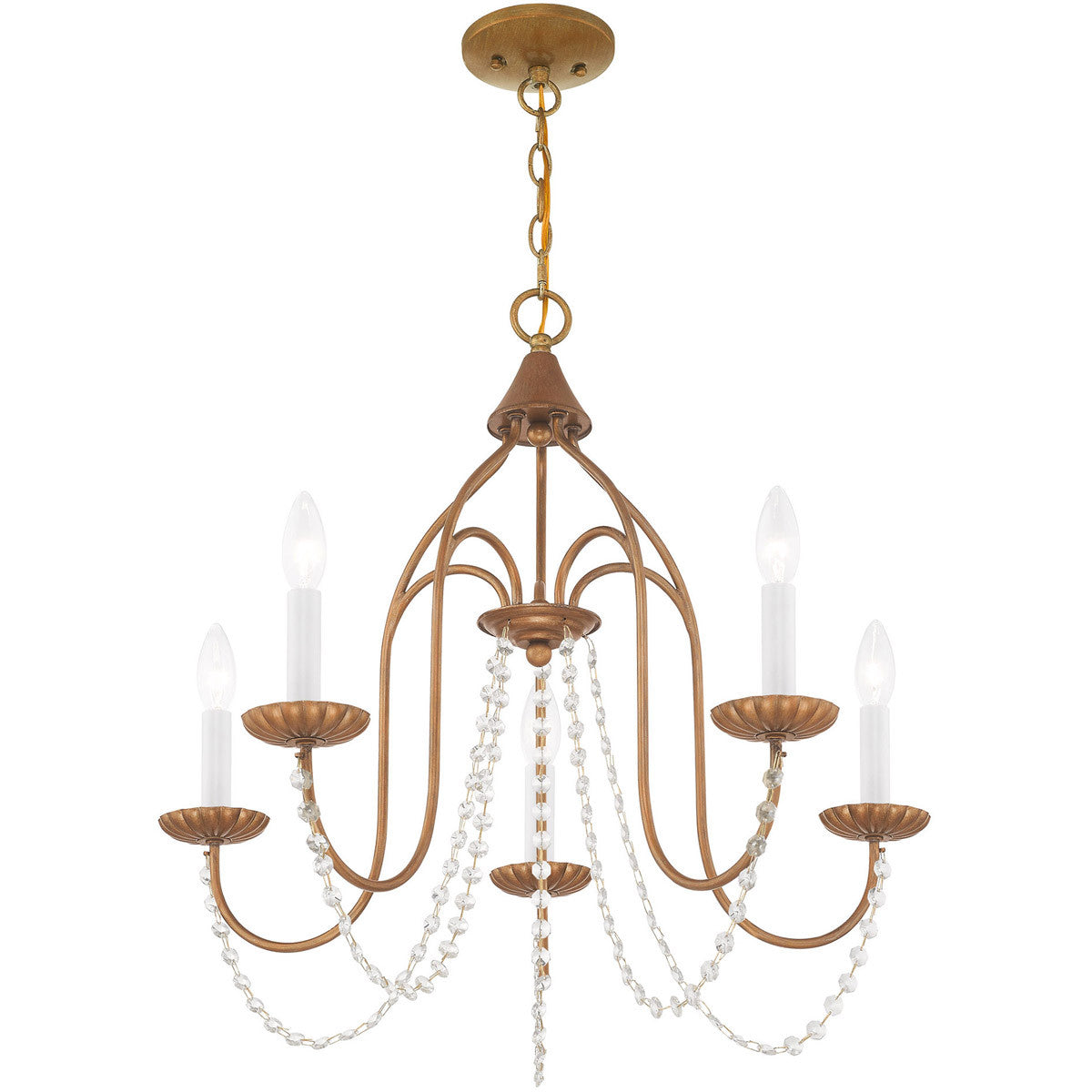 Five Light Dimmable Chandelier With Shades Default Title