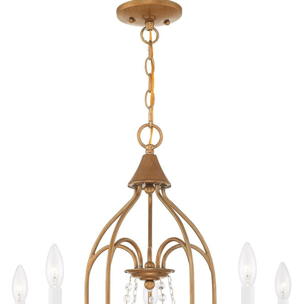 Five Light Dimmable Chandelier With Shades