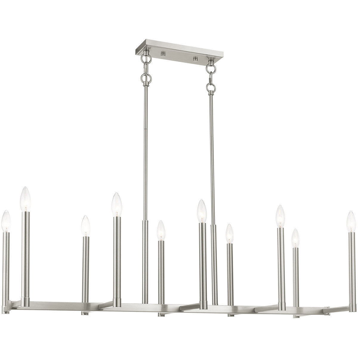 Ten Light Dimmable Chandelier With Shades