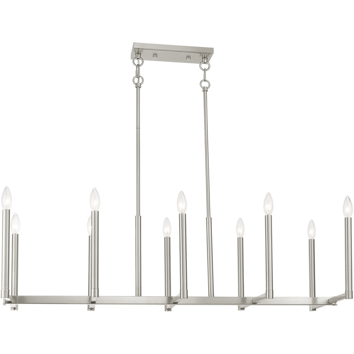 Ten Light Dimmable Chandelier With Shades