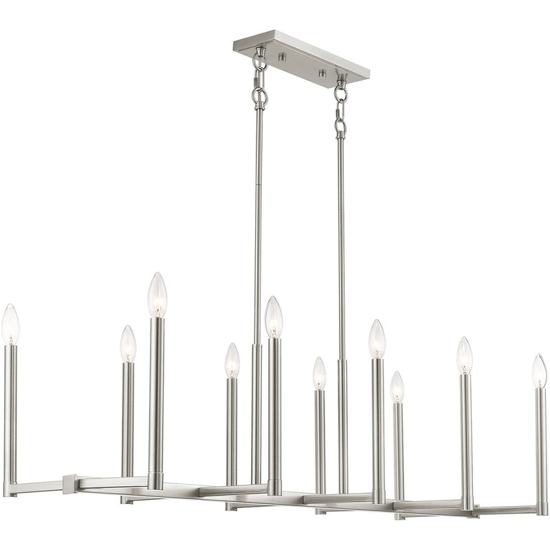 Ten Light Dimmable Chandelier With Shades