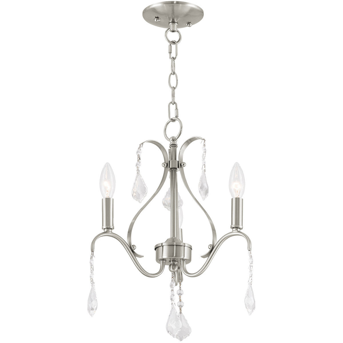 Three Light Dimmable Chandelier With Shades Default Title