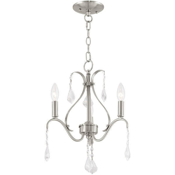 Three Light Dimmable Chandelier With Shades Default Title