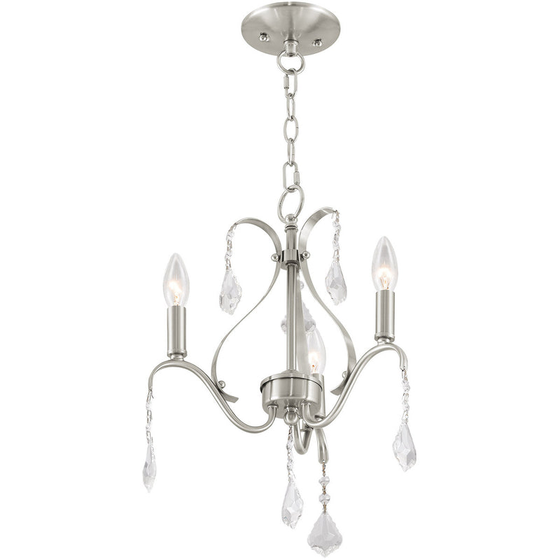 Three Light Dimmable Chandelier With Shades