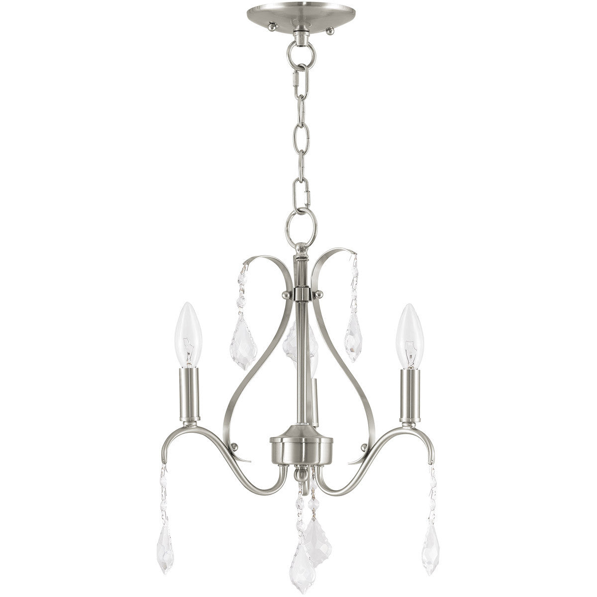 Three Light Dimmable Chandelier With Shades