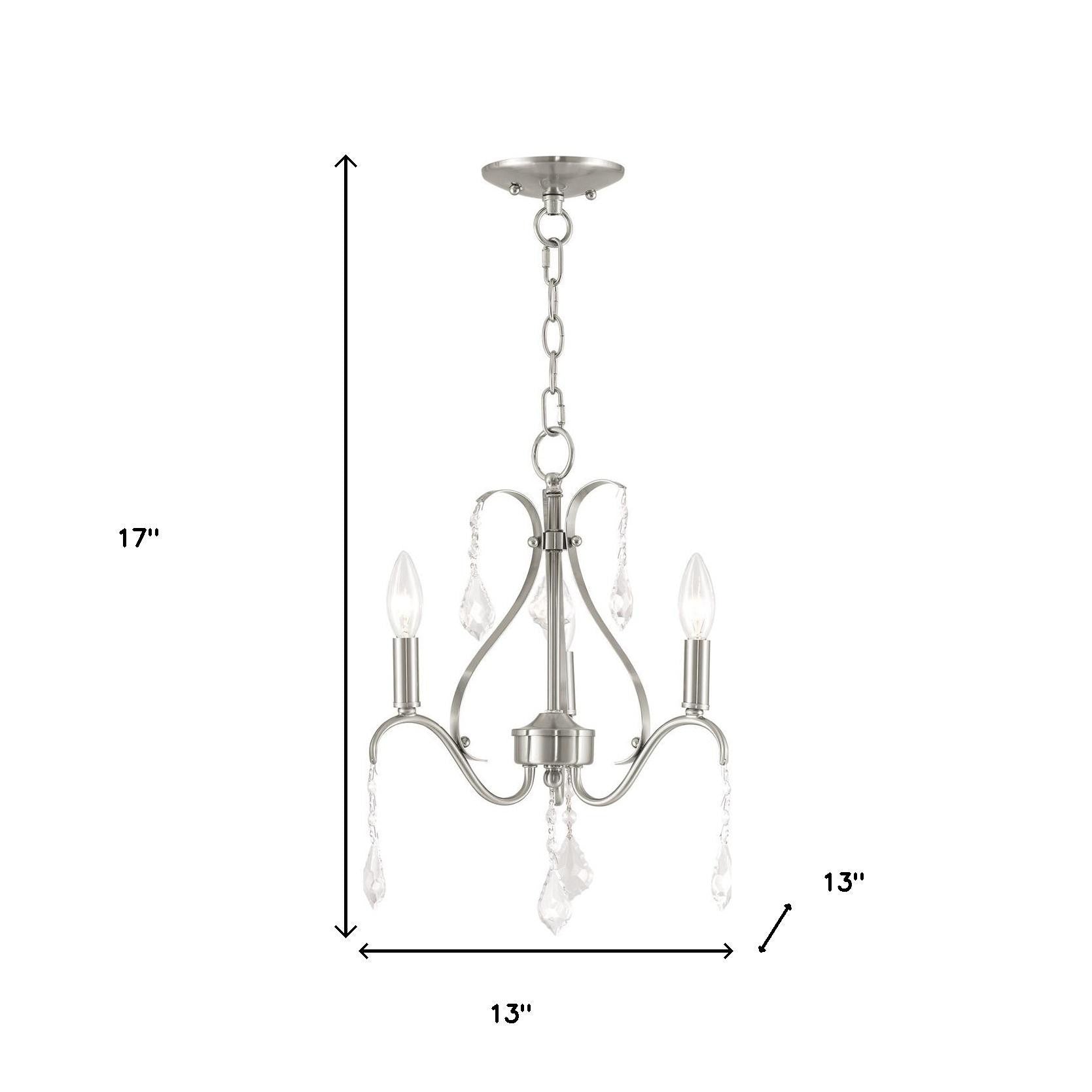 Three Light Dimmable Chandelier With Shades