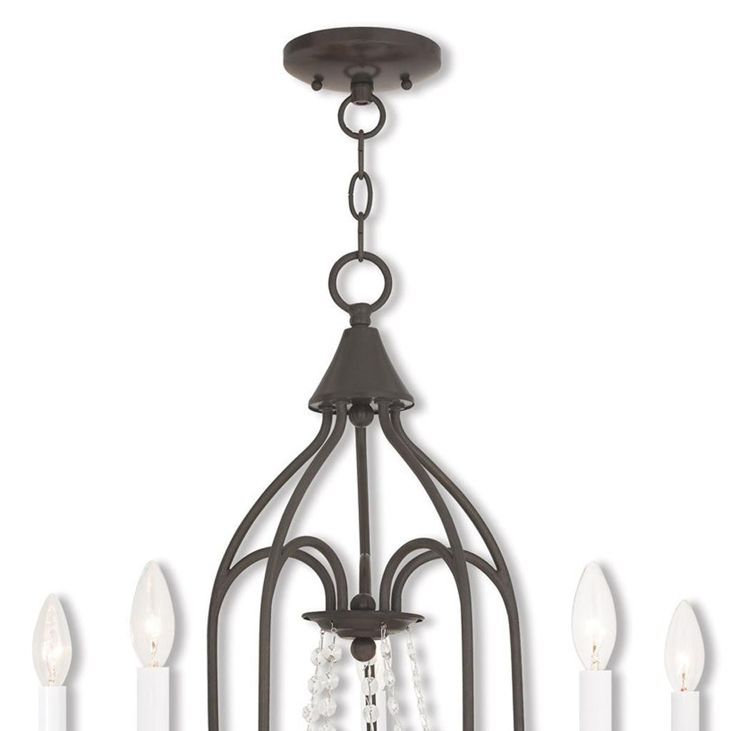 Five Light Dimmable Chandelier With Shades Default Title