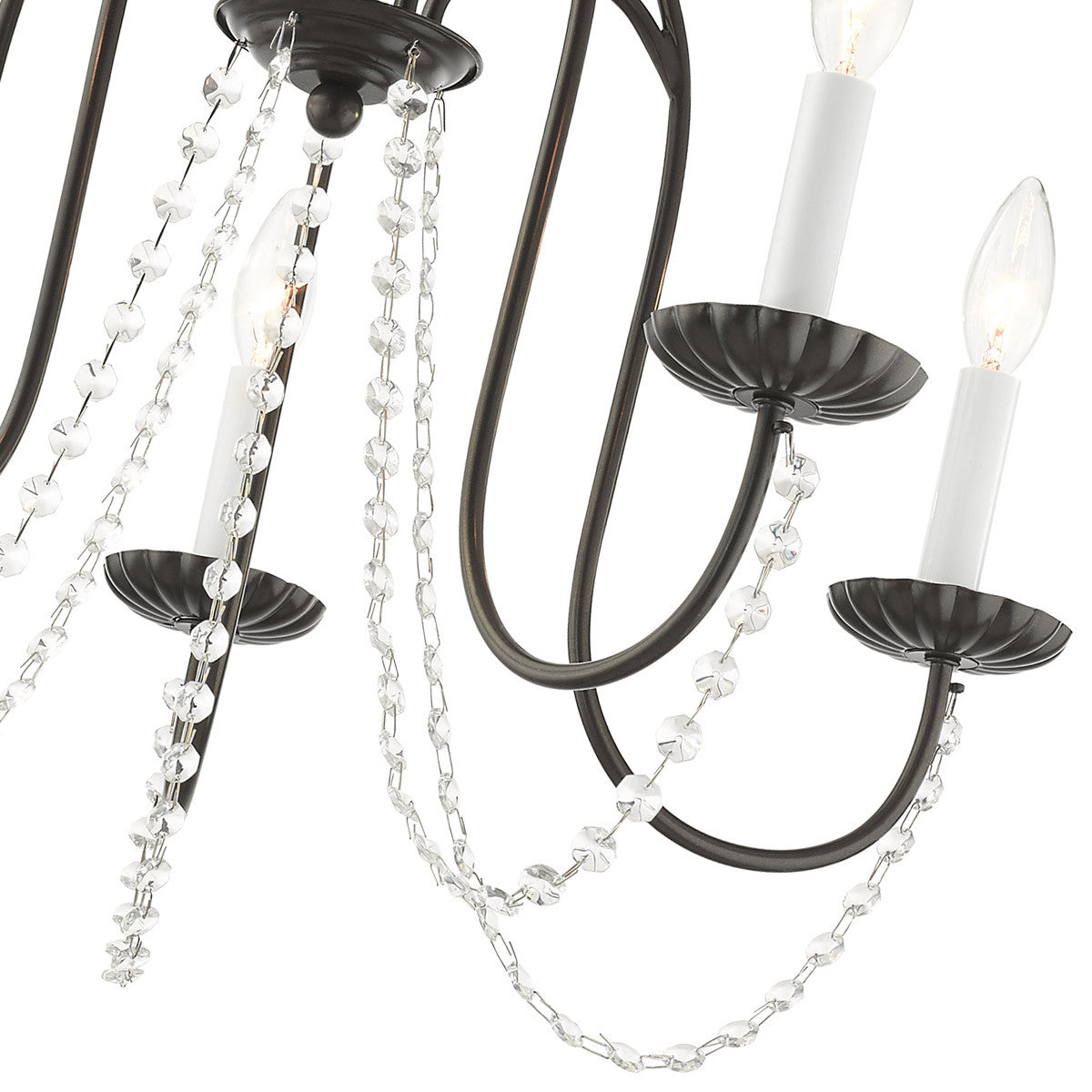 Five Light Dimmable Chandelier With Shades