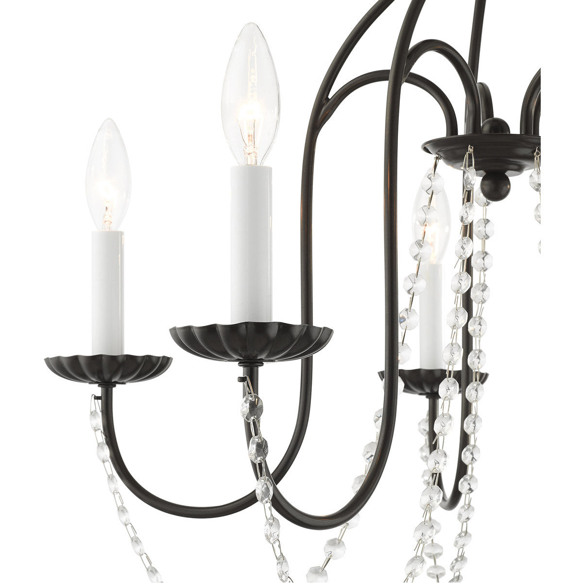 Five Light Dimmable Chandelier With Shades