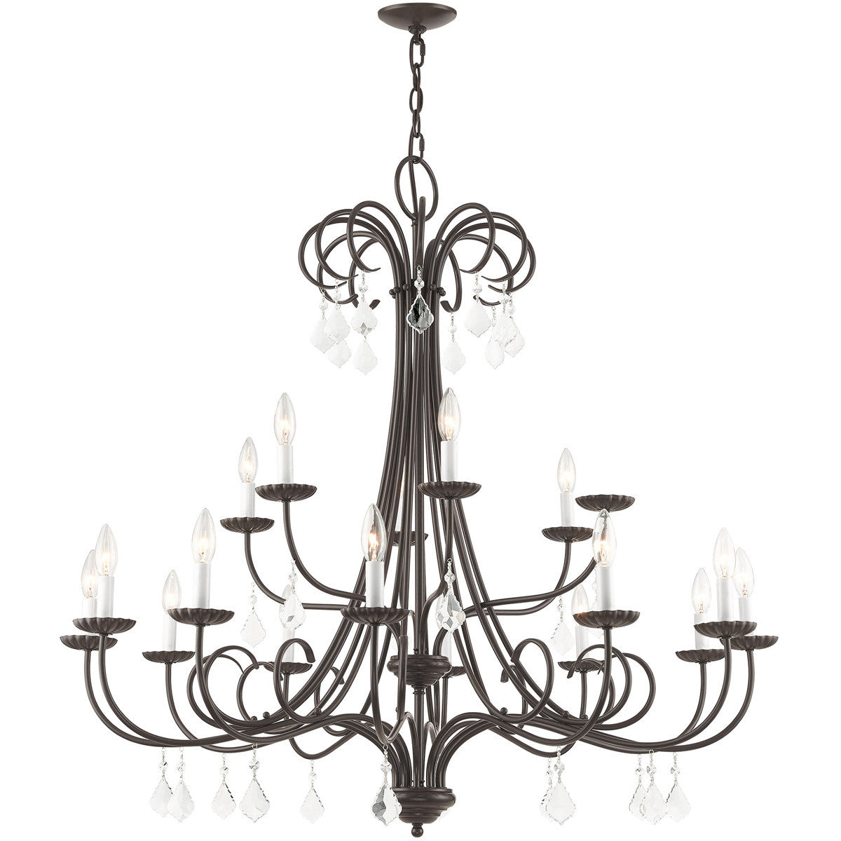 Multi Light Dimmable Chandelier With Shades Default Title
