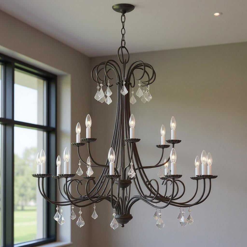 Multi Light Dimmable Chandelier With Shades