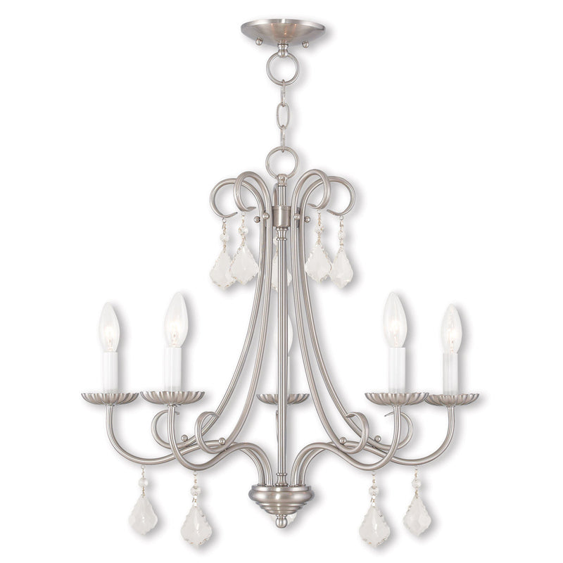 Five Light Dimmable Chandelier With Shades