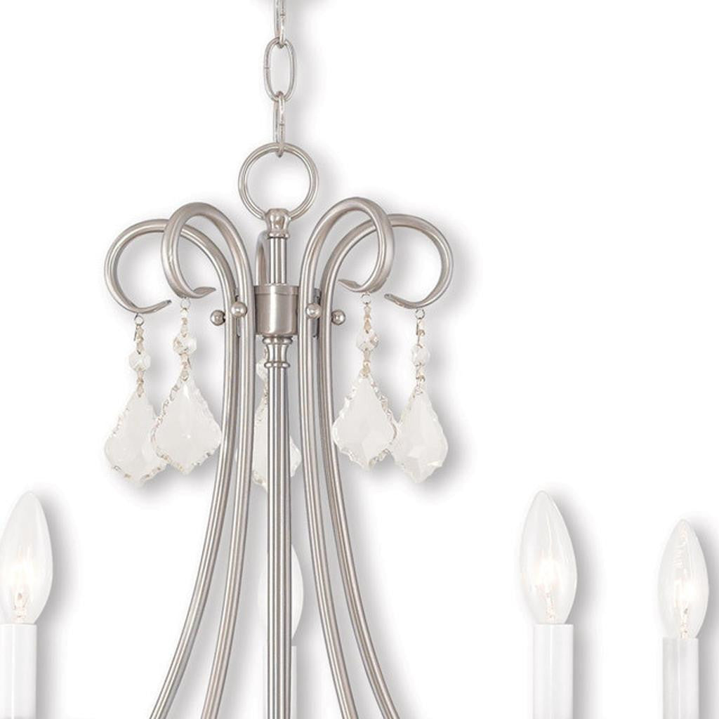 Five Light Dimmable Chandelier With Shades