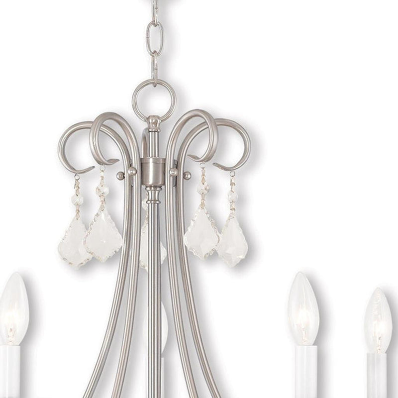 Five Light Dimmable Chandelier With Shades