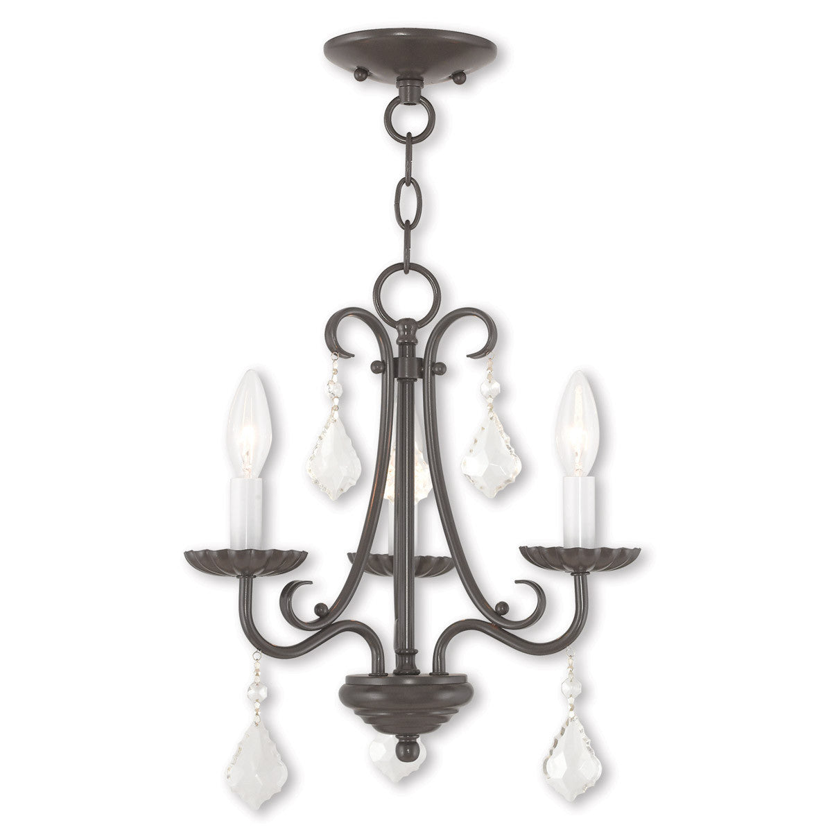 Three Light Dimmable Chandelier With Shades