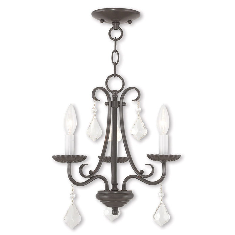 Three Light Dimmable Chandelier With Shades