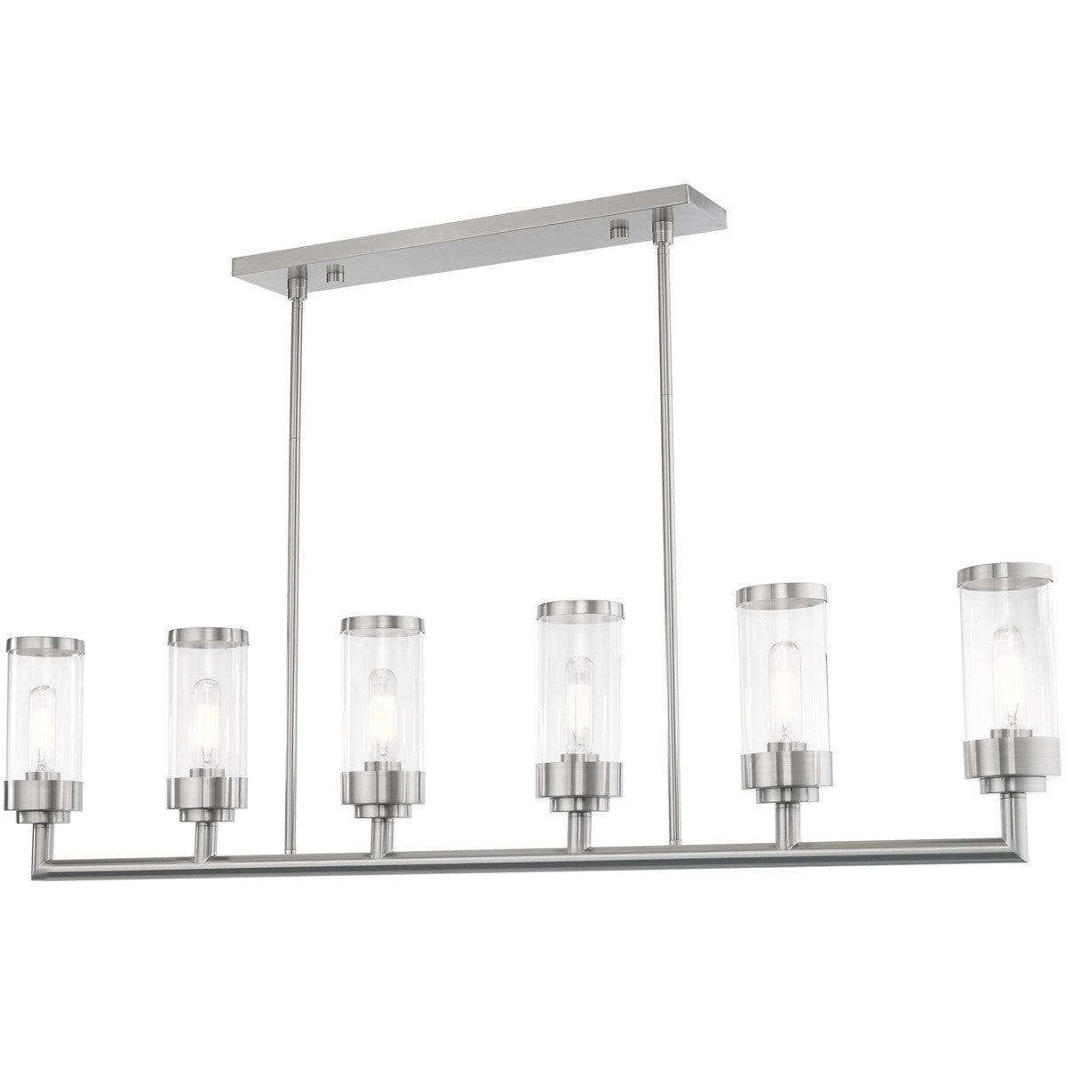 Six Light Dimmable Chandelier With Shades