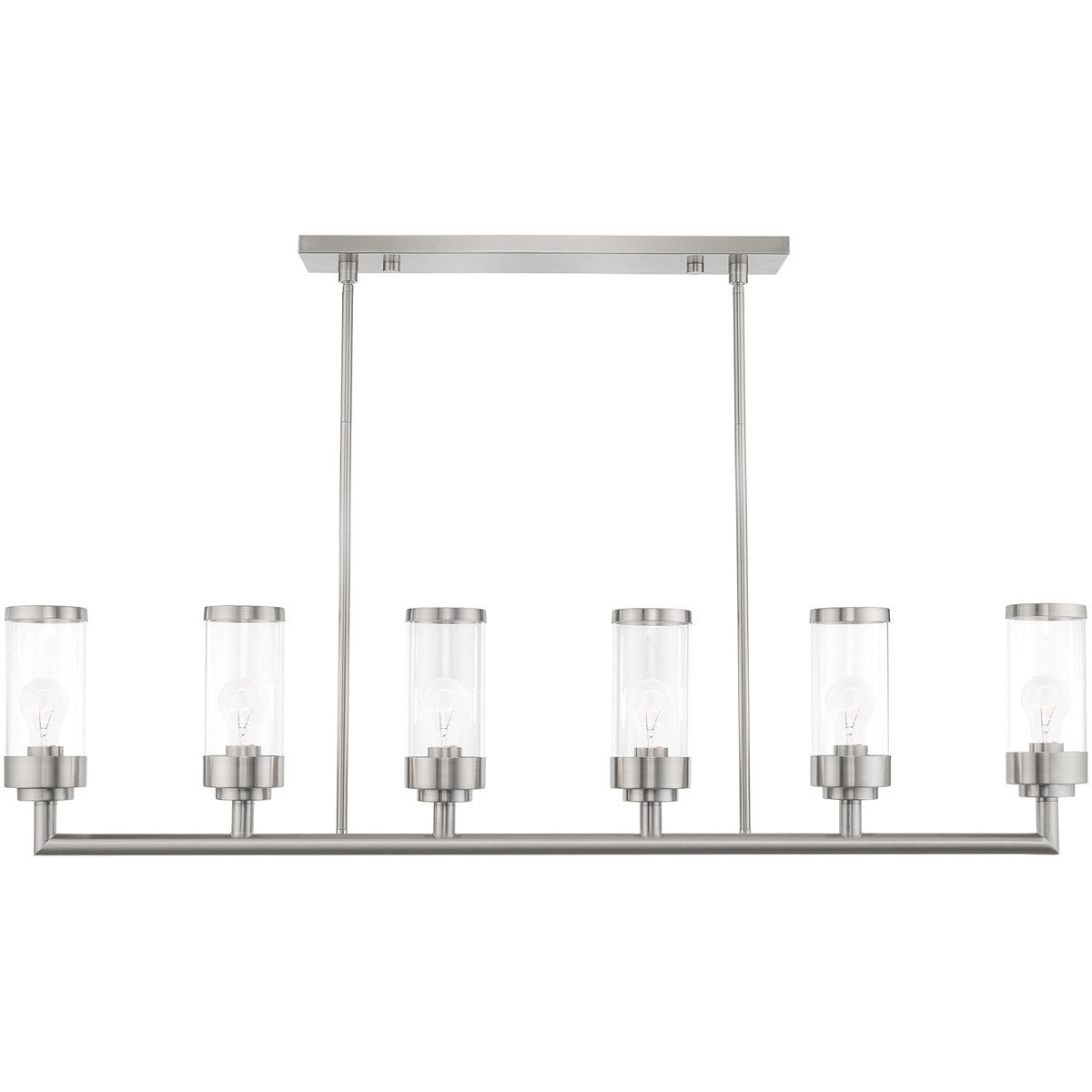 Six Light Dimmable Chandelier With Shades