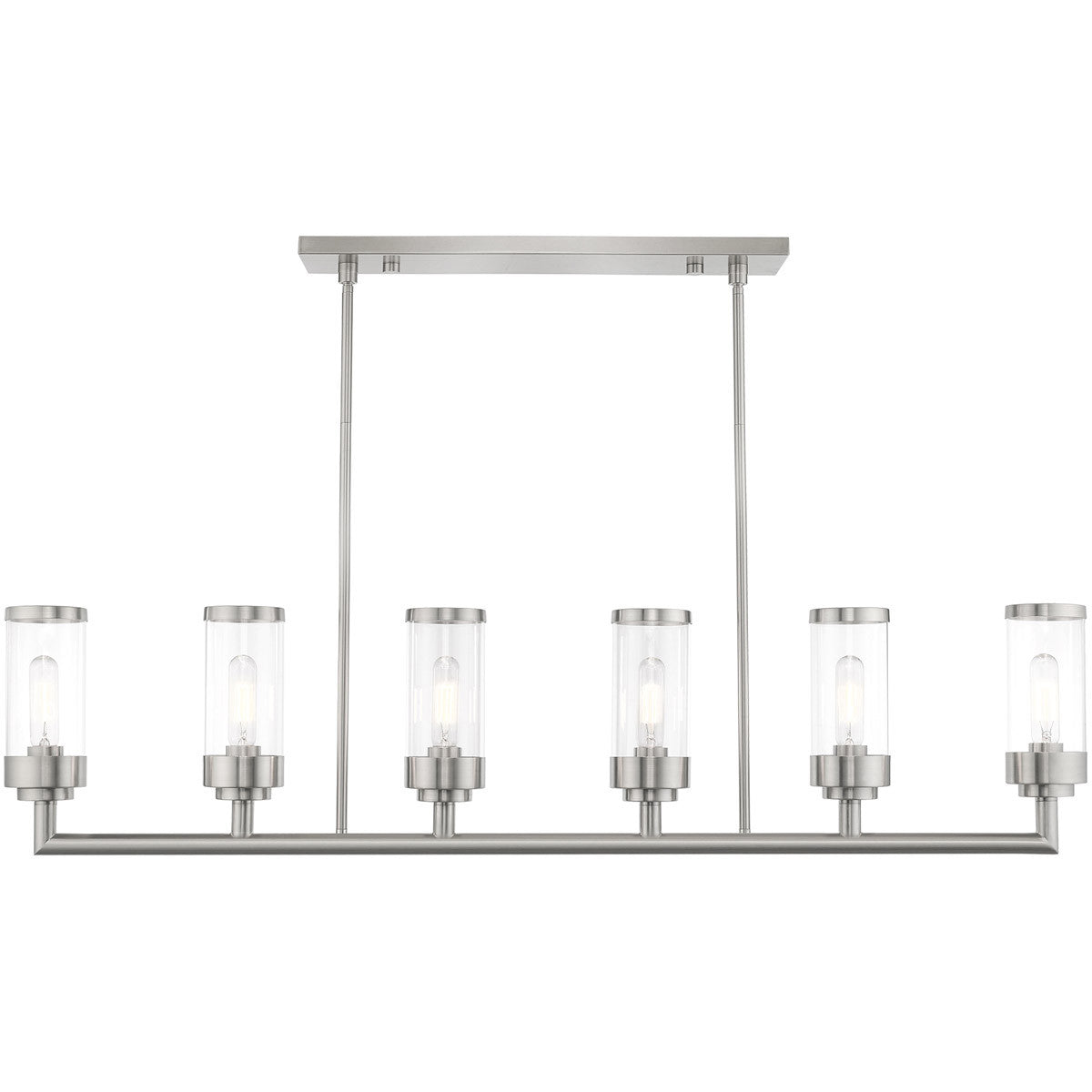 Six Light Dimmable Chandelier With Shades