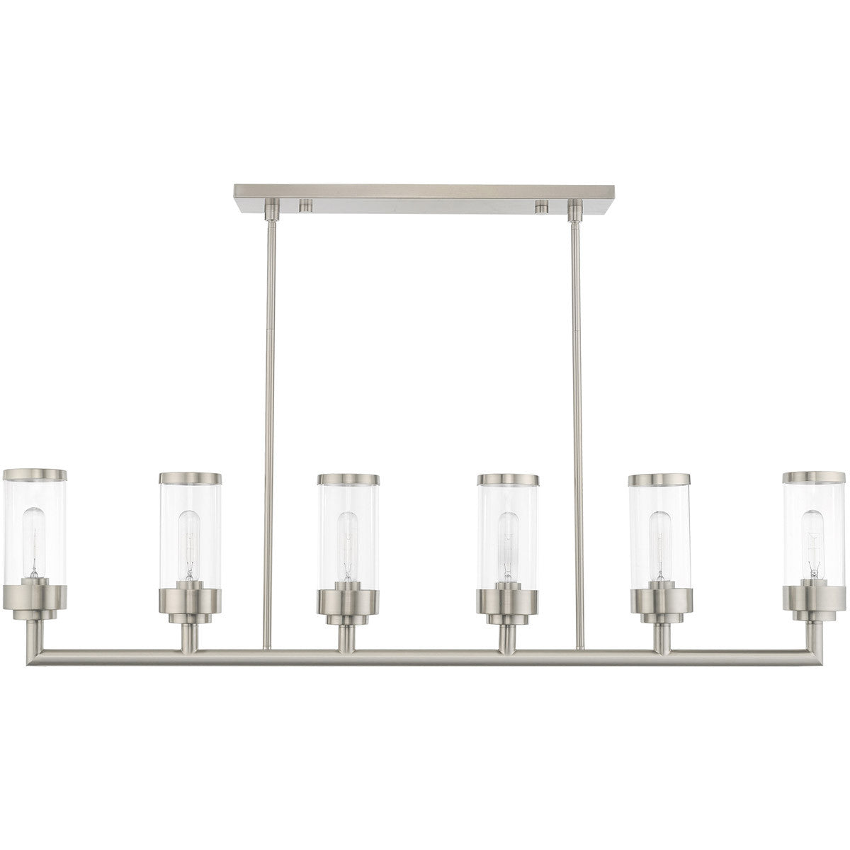 Six Light Dimmable Chandelier With Shades