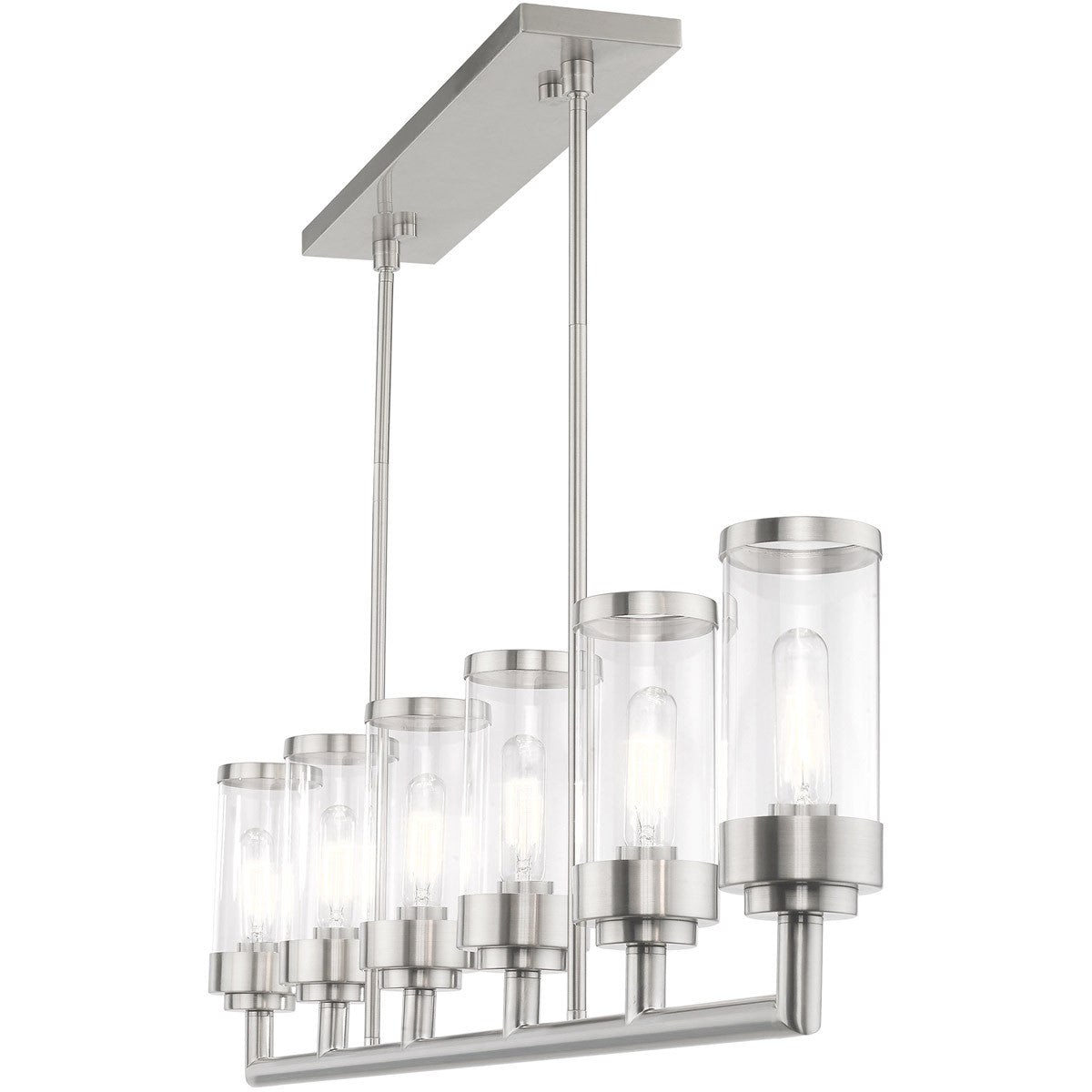 Six Light Dimmable Chandelier With Shades